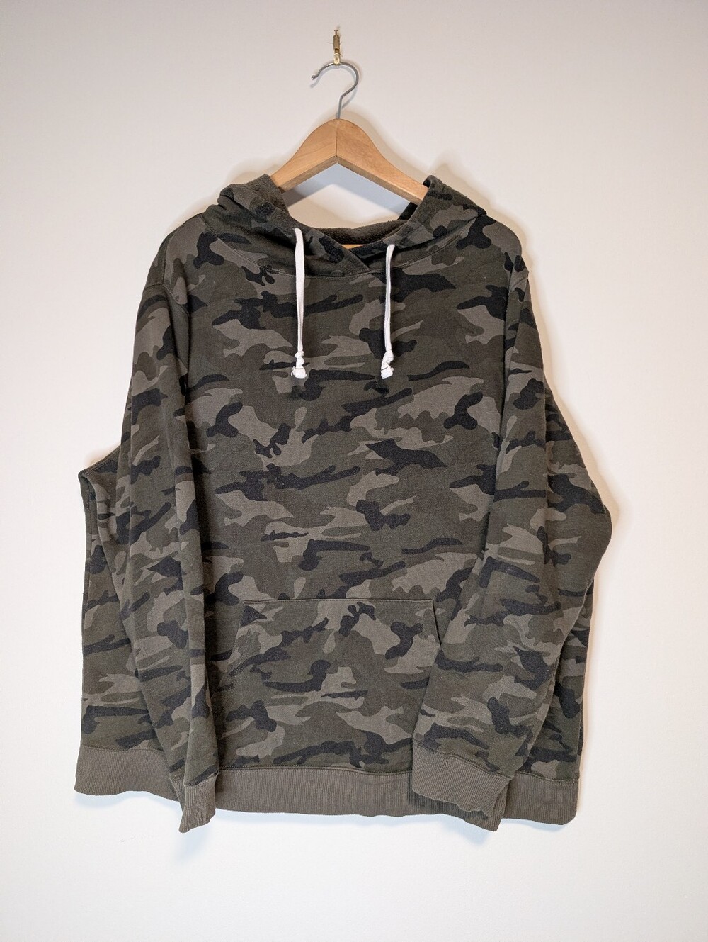💰 2/$12 George 3XL Camouflage Pullover Hooded Sweatshirt - Olive Camo